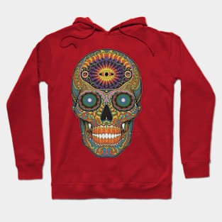 Psychedelic Skull Colourful Design Hoodie